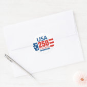 America's 250th Birthday - Stars and Stripes ラウンドシール (封筒)