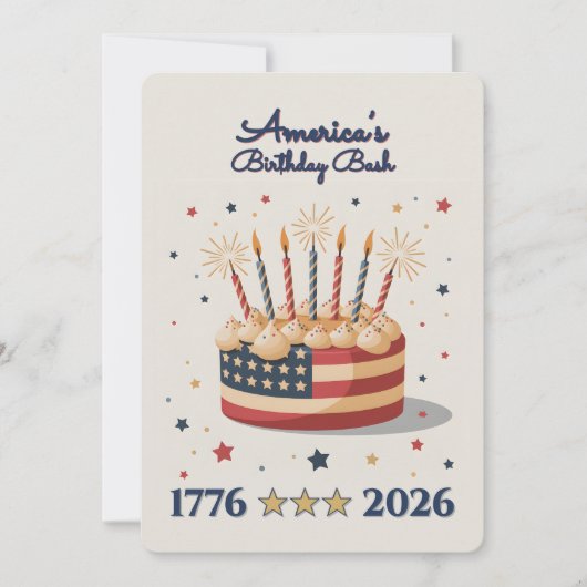 America's Birthday Bash 1776-2026 招待状 (正面)
