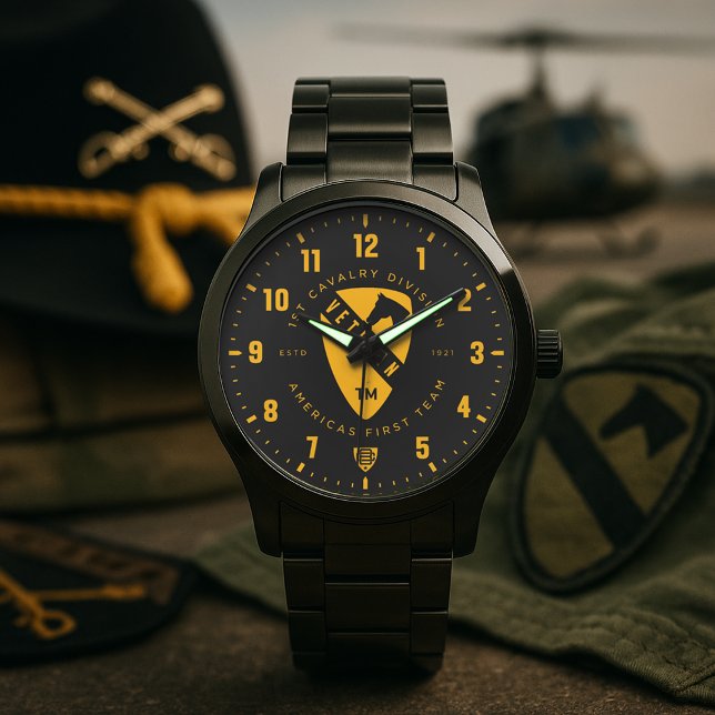 America's First Team Veteran Personalized Black 腕時計 (America's First Team Tribute Personalized Black Stainless Steel Watch)