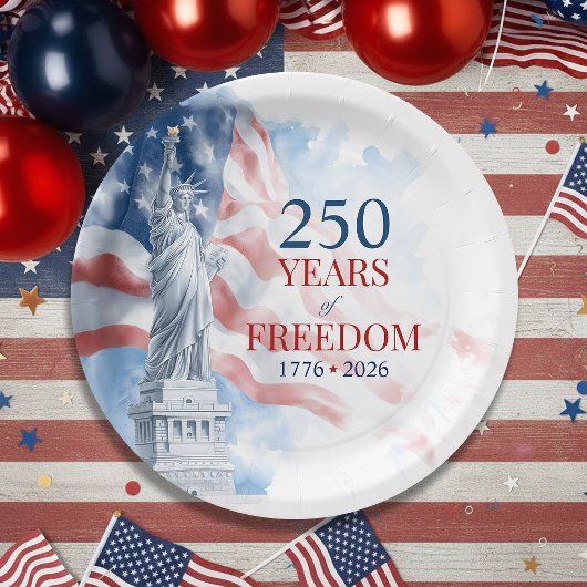 America's Semiquincentennial 250 Years Freedom ペーパープレート