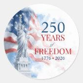 America's Semiquincentennial 250 Years Freedom ラウンドシール (正面)