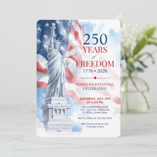 America's Semiquincentennial 250 Years Freedom 招待状 (スタンド正面)