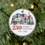 America's Semiquincentennial 250 Years of Freedom セラミックオーナメント<br><div class="desc">United States Semiquincentennial,  Statue of Liberty & USA Flag Illustration Ornament</div>