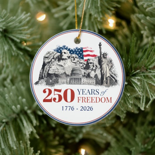 America's Semiquincentennial 250 Years of Freedom セラミックオーナメント (ツリー)