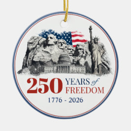 America's Semiquincentennial 250 Years of Freedom セラミックオーナメント
