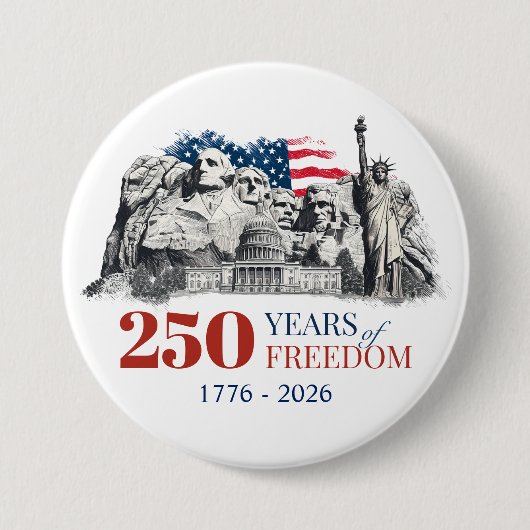 America's Semiquincentennial 250 Years of Freedom 缶バッジ (正面)