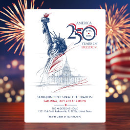 America's Semiquincentennial USA 250 Years Freedom 招待状