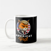Americat First Funny Patriot America Cats Presiden コーヒーマグカップ (左)