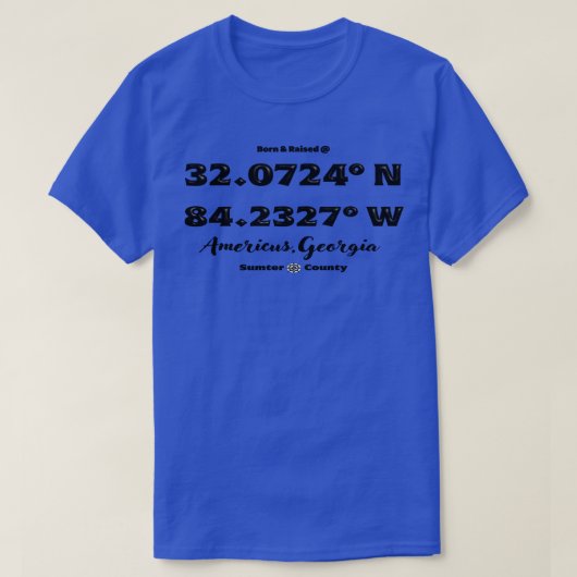 Americus GA座標Tシャツ Tシャツ (デザイン正面)