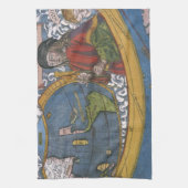 Amerigo Vespucci Explorerアメリカの地図 キッチンタオル (縦)