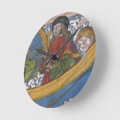 Amerigo Vespucci Explorerアメリカの地図 ラウンド壁時計 (傾斜)