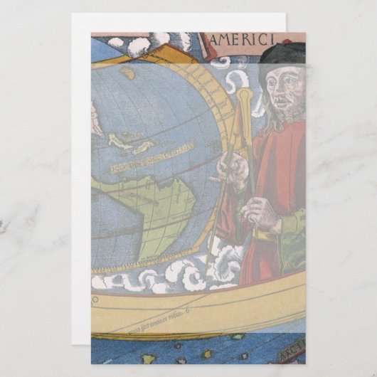 Amerigo Vespucci Explorerアメリカの地図 便箋 (正面/裏面)