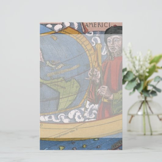 Amerigo Vespucci Explorerアメリカの地図 便箋 (スタンド正面)