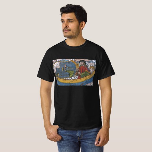 Amerigo Vespucci Explorerアメリカの地図 Tシャツ (正面フル)
