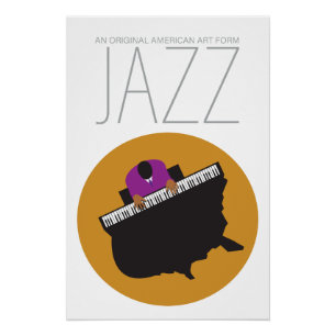 AmeriJazzホワイト光沢ポスター（18.67インチx 28インチ） ポスター