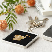 "AMERIKA" 18K金ゴールドトイレKEYCHAIN キーホルダー (側面)