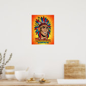 Amerika-Indianer-Leuchtfeuer Farben. ポスター (キッチン)