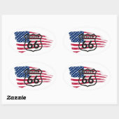 Amerikas Route 66 楕円形シール (シート)