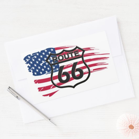 Amerikas Route 66 長方形シール (封筒)