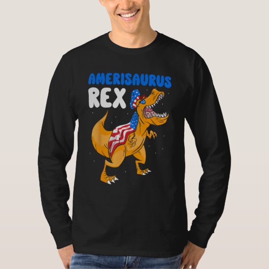 Amerisaurus Rex Independence Usa America 4Th Of Ju Tシャツ (正面)