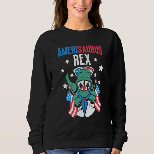 Amerisaurus Rex Usa 4Th Of July America Independen スウェットシャツ (正面)