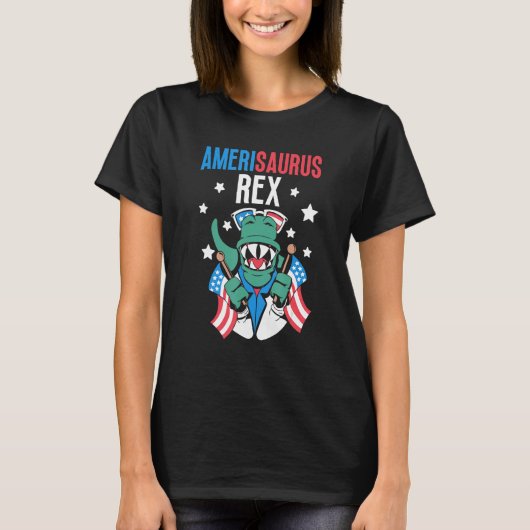 Amerisaurus Rex Usa 4Th Of July America Independen Tシャツ (正面)