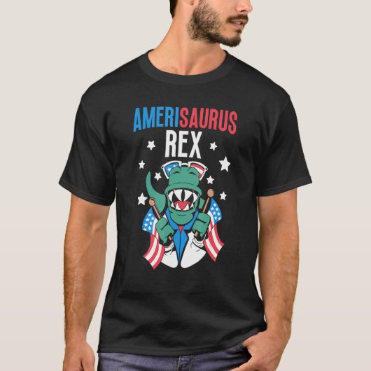Amerisaurus Rex Usa 4Th Of July America Independen Tシャツ (正面)