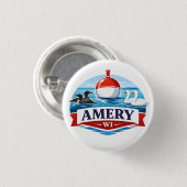 Amery Wisconsin Lake Life Souvenir - Button 缶バッジ (正面&裏面)