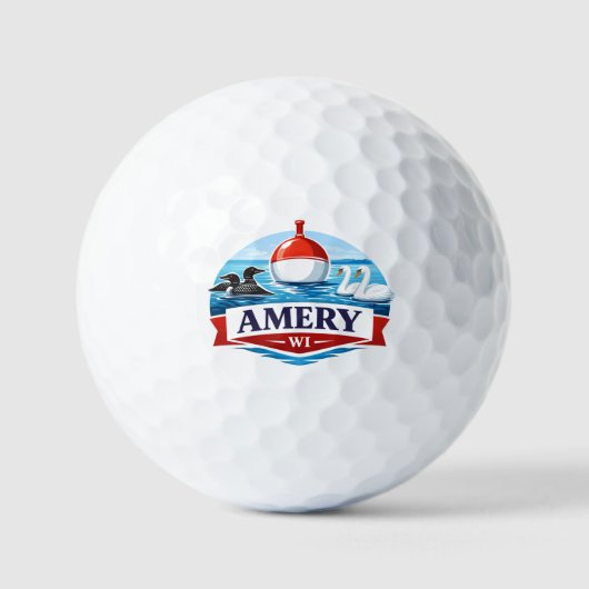 Amery Wisconsin Lake Life Souvenir - Golf Ball ゴルフボール (正面)