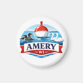 Amery Wisconsin Lake Life Souvenir - Magnet マグネット