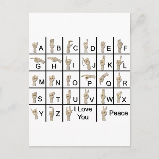 AmeslanAlphabet120710 ポストカード (正面)