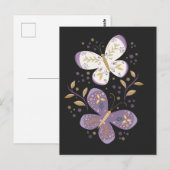 Amethyst and Gold Butterflies  ポストカード (正面/裏面)