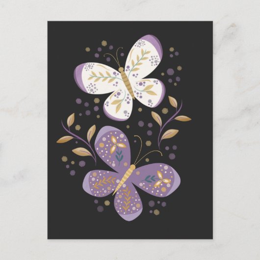 Amethyst and Gold Butterflies  ポストカード (正面)