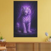 Amethyst Aura White Tiger – Mystic Purple Divine F キャンバスプリント (インサイチュ (リビング))