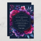 Amethyst Bioluminescent Wedding 招待状 (正面/裏面)
