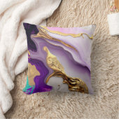 Amethyst & Blush Marble with Liquid Gold クッション (ブランケット)
