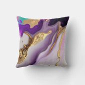 Amethyst & Blush Marble with Liquid Gold クッション (裏面)