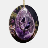 Amethyst Crystal - Crows Ravens Christmas Ornament セラミックオーナメント (右)