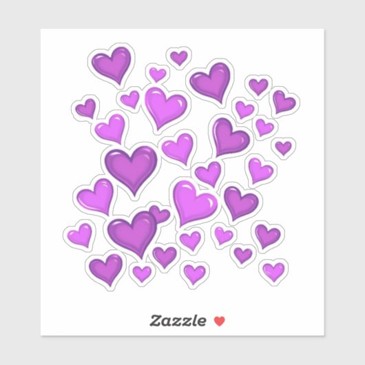 Amethyst Dancing Hearts シール (シート)