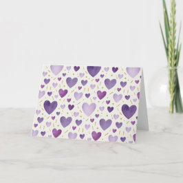 Amethyst Dream Watercolor Hearts カード