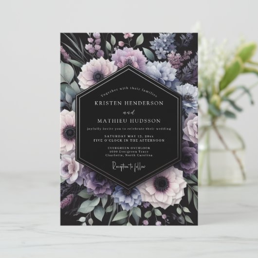 Amethyst Duskbloom Wedding 招待状 (スタンド正面)