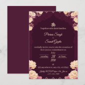 Amethyst Elegance: Floral Purple Wedding Invitatio 招待状 (正面/裏面)