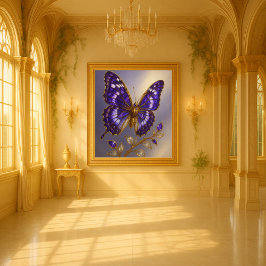 Amethyst Emperor II Violet Gold Jeweled Butterfly メタルプリント
