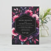 Amethyst Floral Noir Wedding 招待状 (スタンド正面)