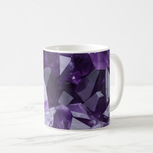 Amethyst Healing Crystal Cluster コーヒーマグカップ (正面右)