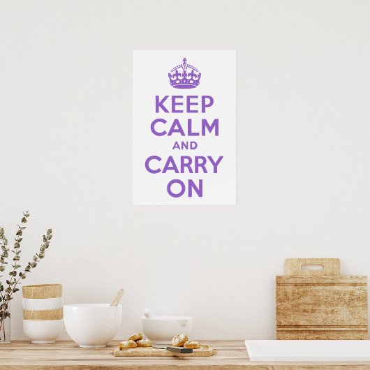 Amethyst Keep Calm and Carry On ポスター (キッチン)