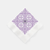 Amethyst Lily Damask Wedding Paper Napkin 縁ありカクテルナプキン (角)