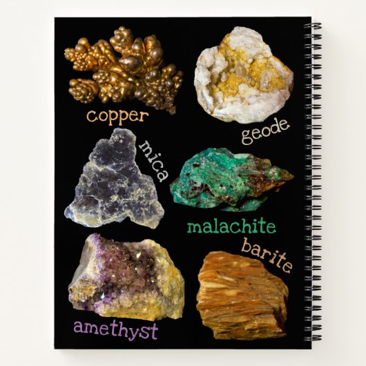 Amethyst Mica Copper Barite Malachite Geode Rocks  ノートブック (裏面)