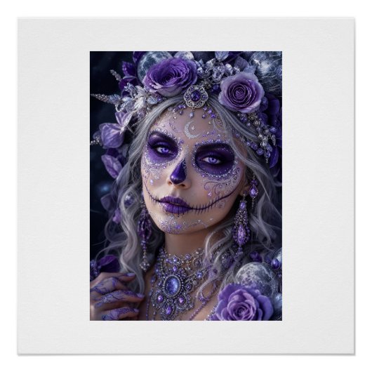 Amethyst Moon Calavera – Purple Day of the Dead ポスター (正面)