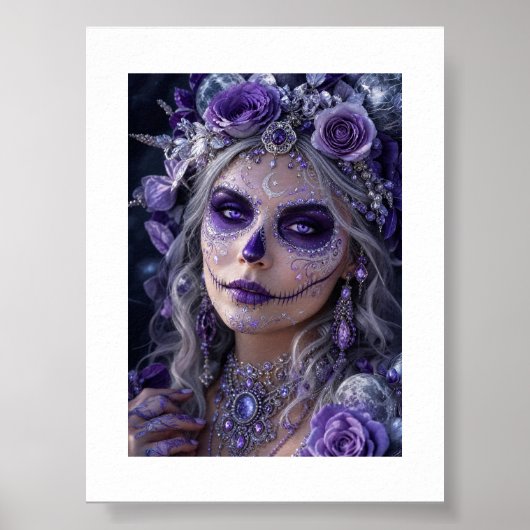 Amethyst Moon Calavera – Purple Day of the Dead ポスター (正面)